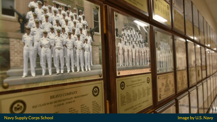 Supply Corps officers training at Navy Supply Corps School